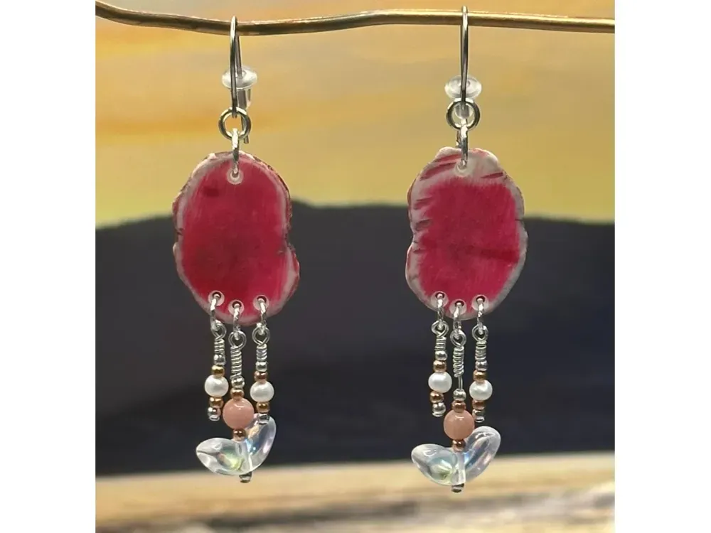 “Fireweed” Moose Antler Earrings - 2