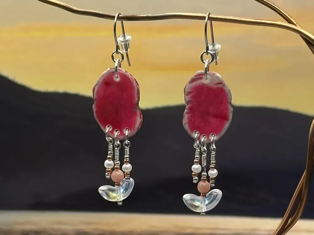 “Fireweed” Moose Antler Earrings