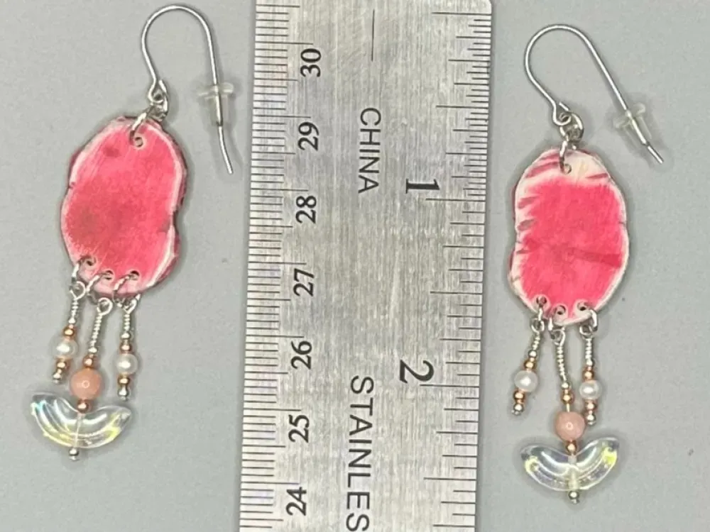 “Fireweed” Moose Antler Earrings - 3
