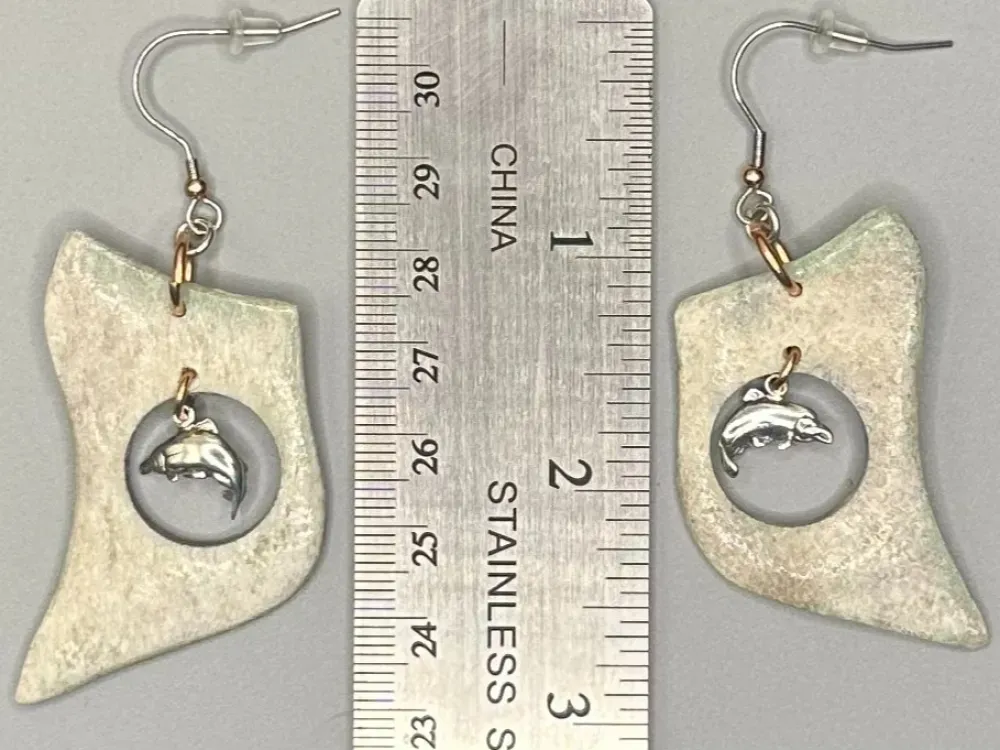 “Salmon” Moose Antler Earrings - 2