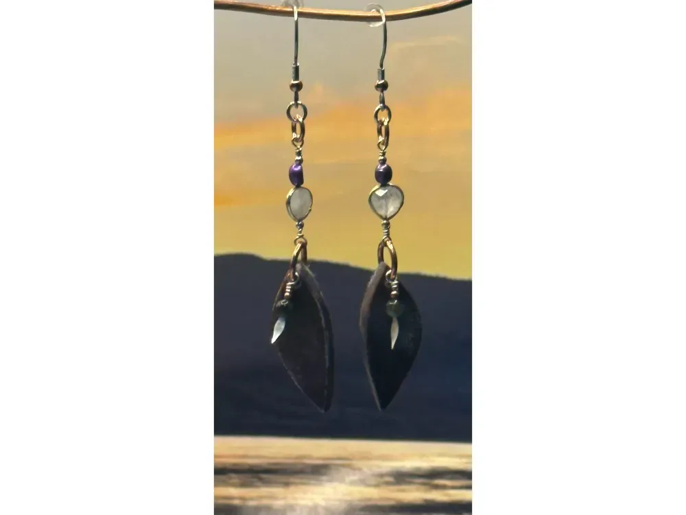 “Leaves” Moose Antler Earrings - 2