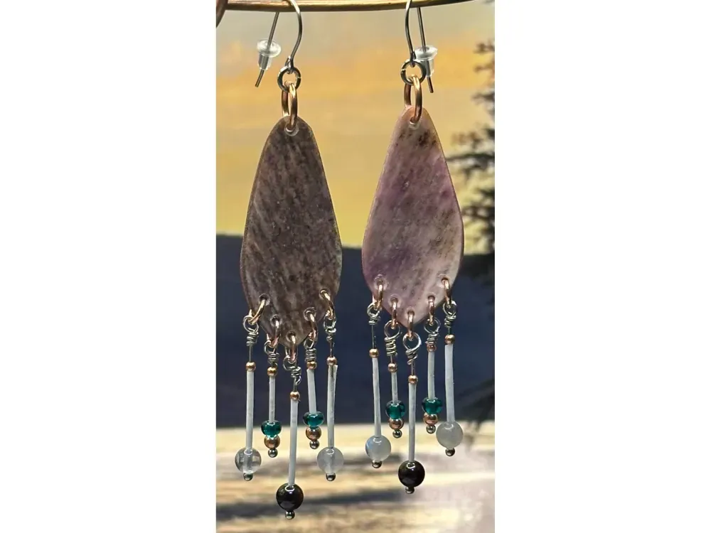 “Summer Transitions” Moose Antler Earrings - 3