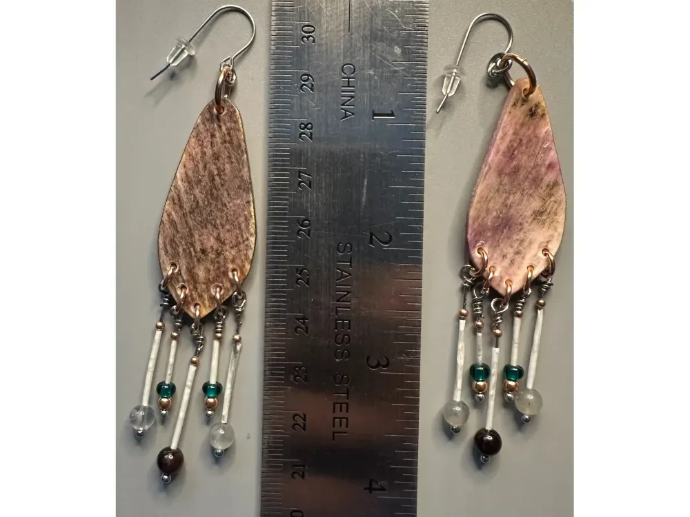 “Summer Transitions” Moose Antler Earrings - 4