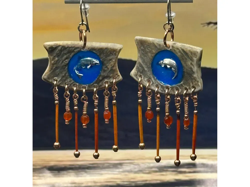 “Summer Harvest” Moose Antler Earrings - 3