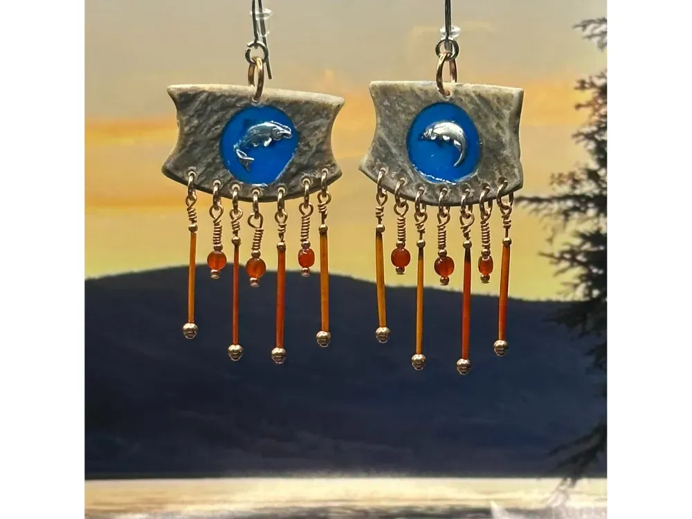 “Summer Harvest” Moose Antler Earrings - 1