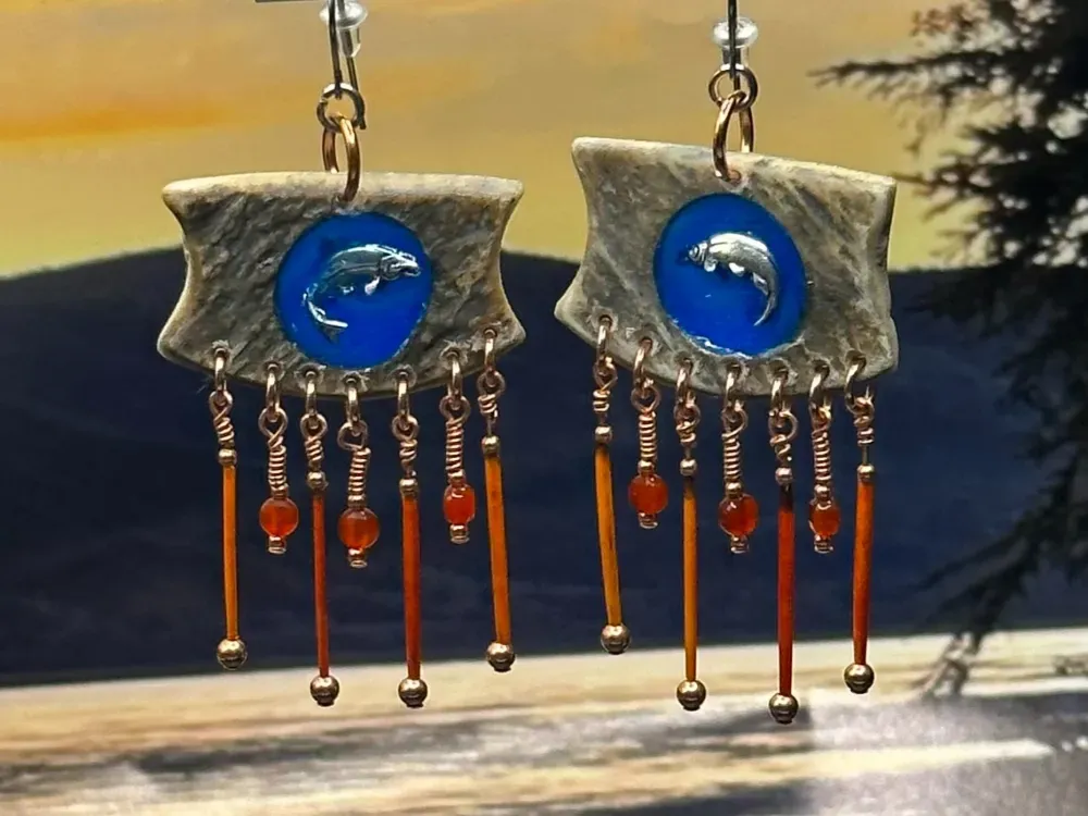 “Summer Harvest” Moose Antler Earrings - 2