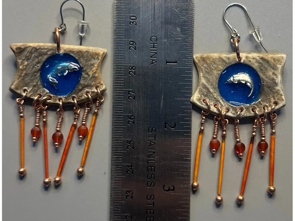 “Summer Harvest” Moose Antler Earrings - 4
