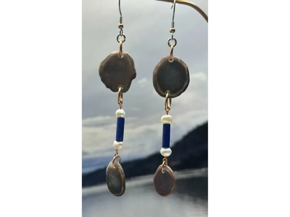 “Fall Night” Moose Antler Earrings - 1