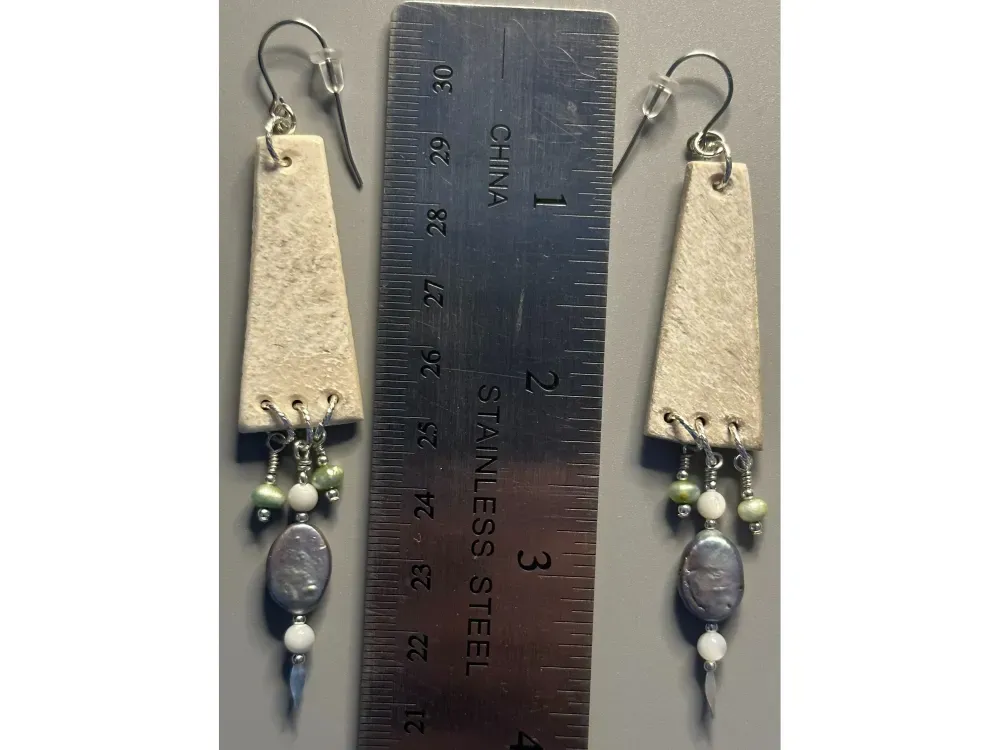 “Frost” Moose Antler Earrings - 4