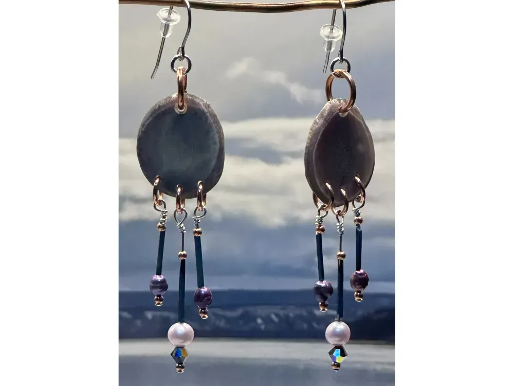 “Northern Lights” Moose Antler Earrings - 1