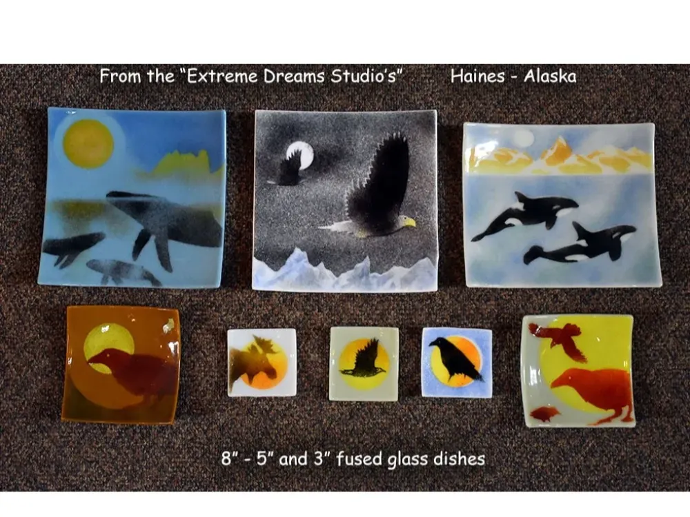 3" Handmade Fused Glass Sushi Dish - 2