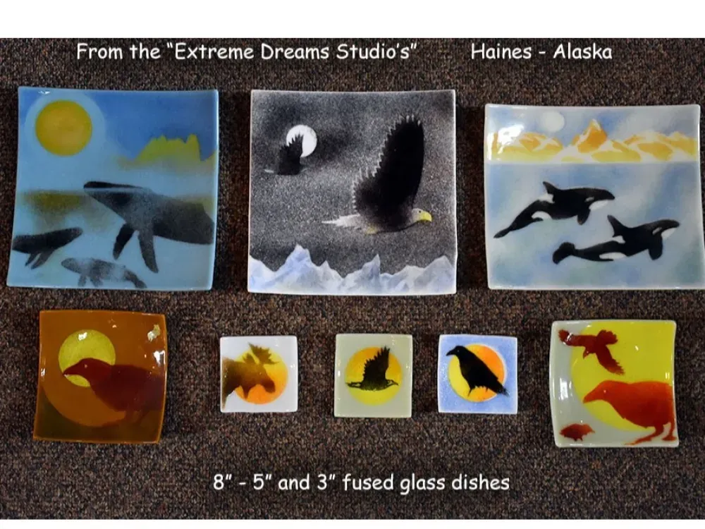 5" Handmade Fused Glass Sushi Dish - 3