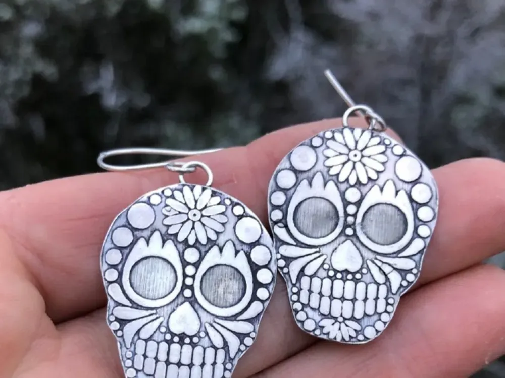 Sterling Silver Sugar Skulls Earrings - 3