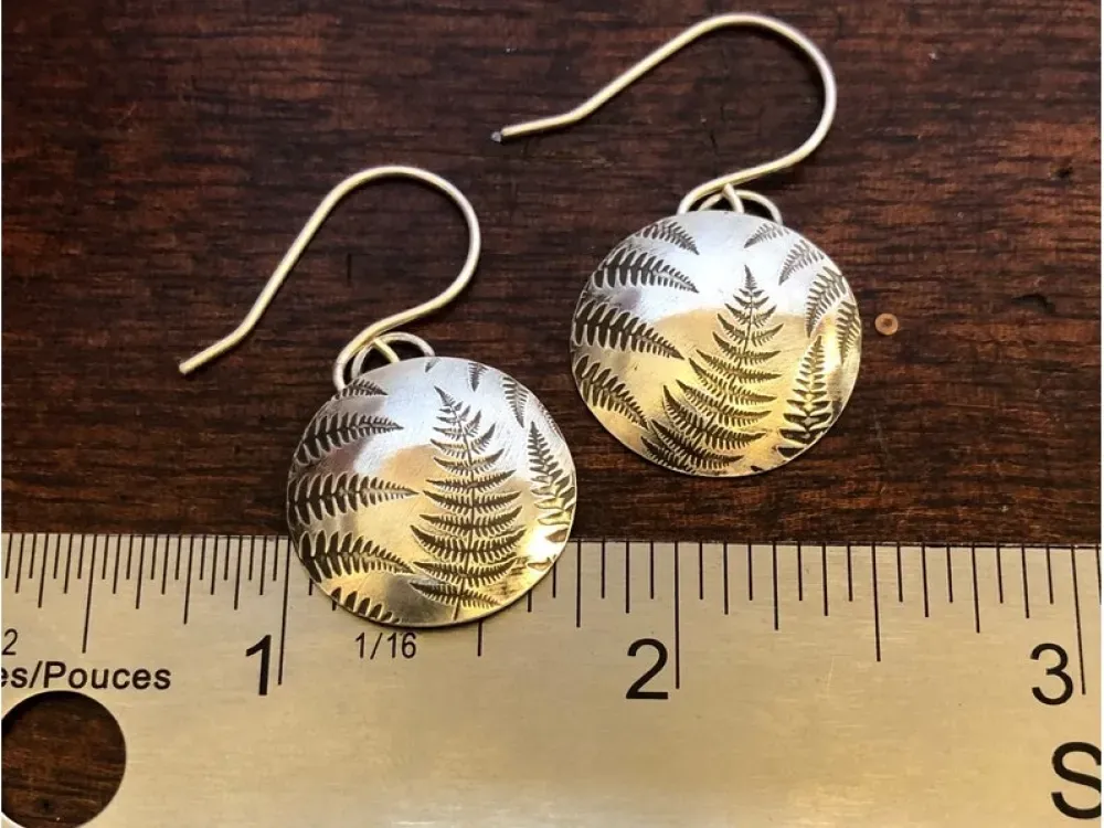 Botanical Sterling Silver Fern Earrings  - 2