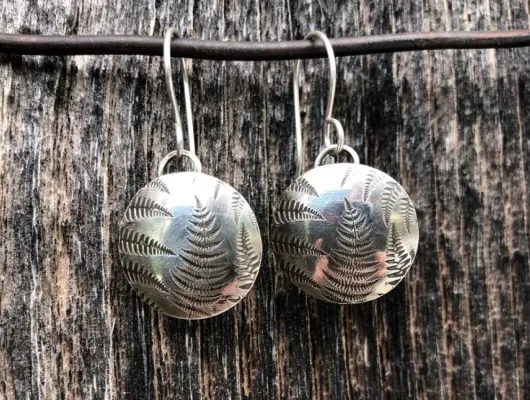 Botanical Sterling Silver Fern Earrings 