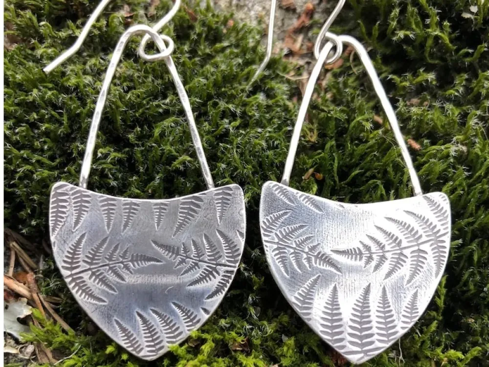 Sterling Silver Fern Earrings - 2