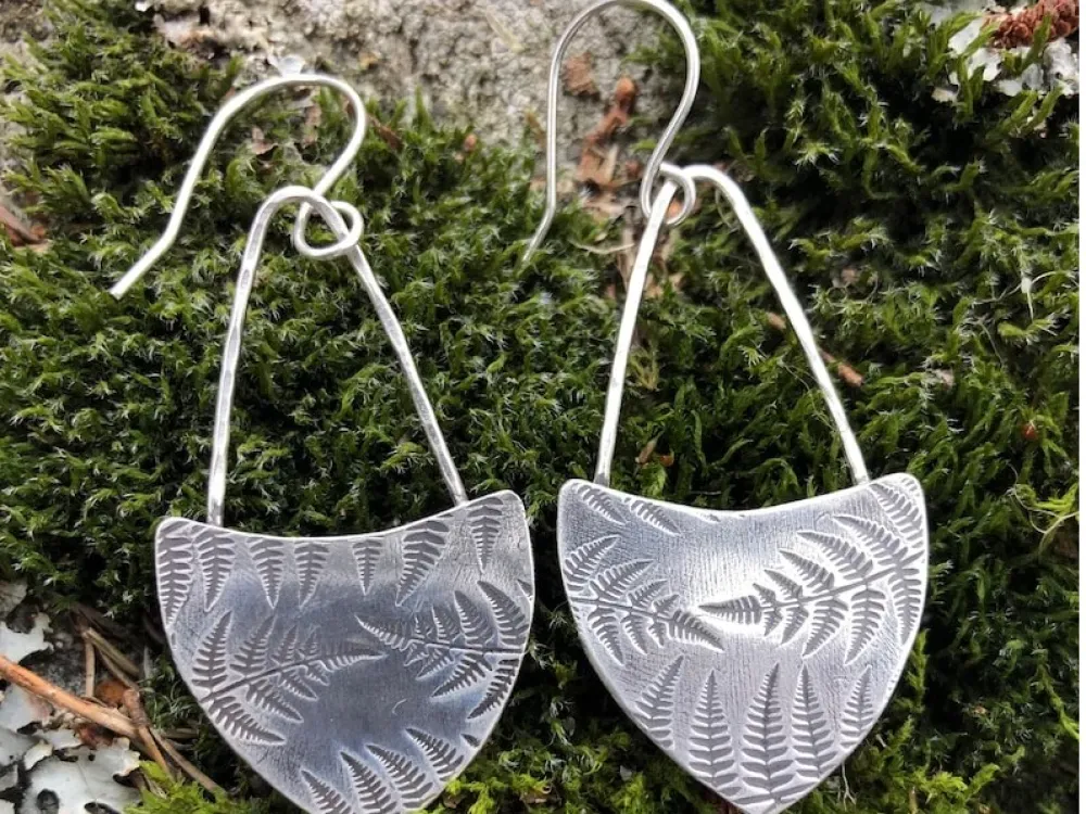 Sterling Silver Fern Earrings - 3