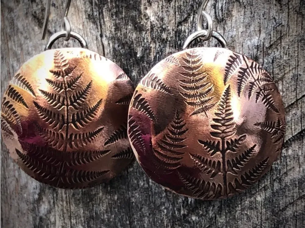 Botanical Copperfern Earrings - 1