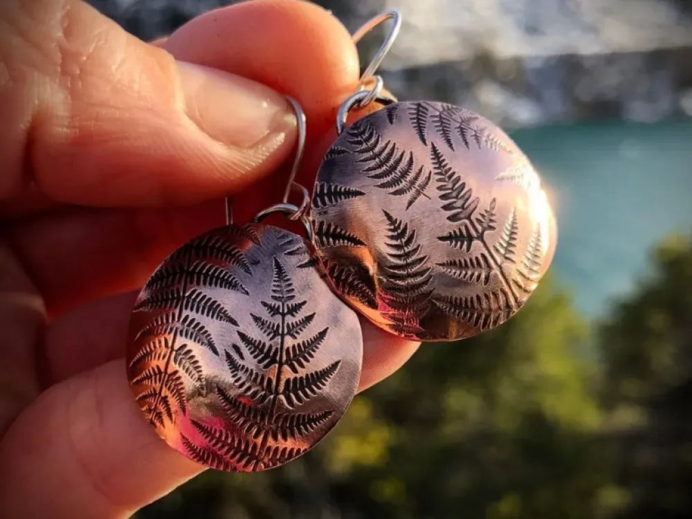 Botanical Copperfern Earrings - 2