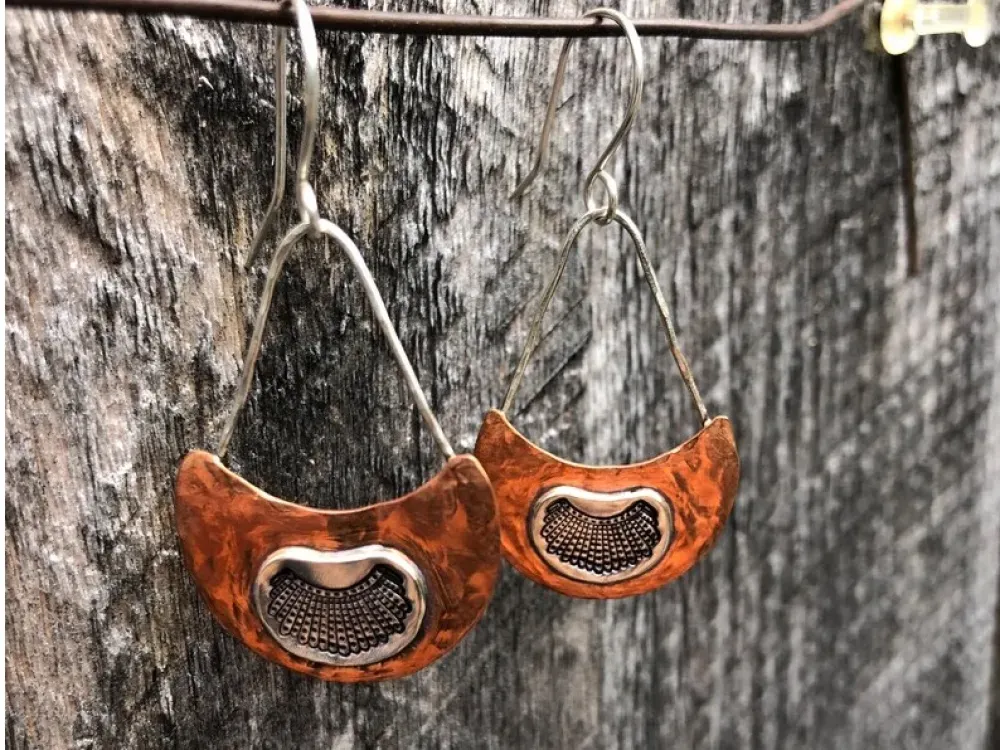 Dissent Earrings With Copper And 925 Silver - 2