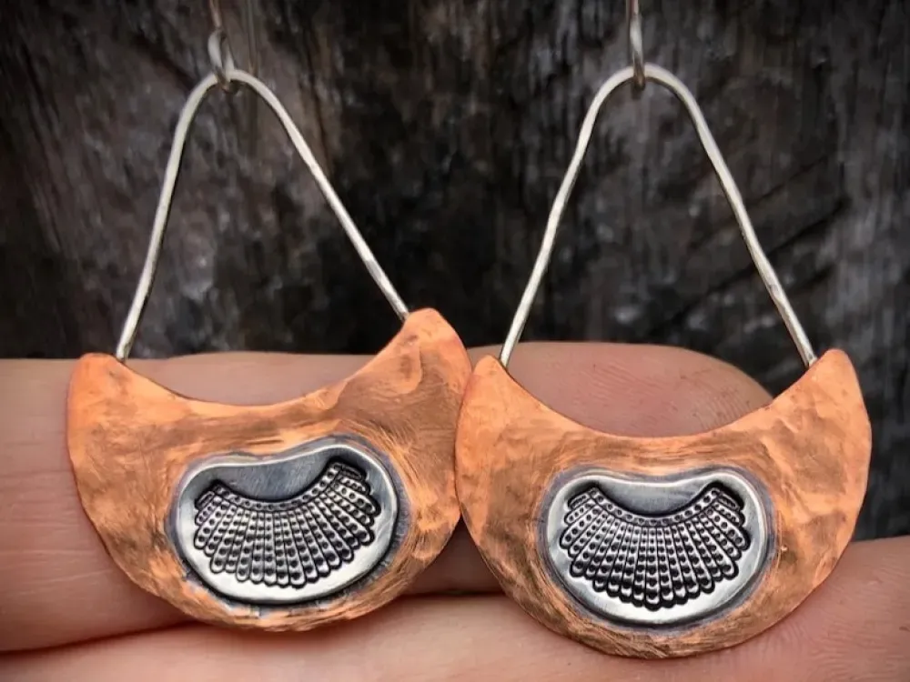 Dissent Earrings With Copper And 925 Silver - 1