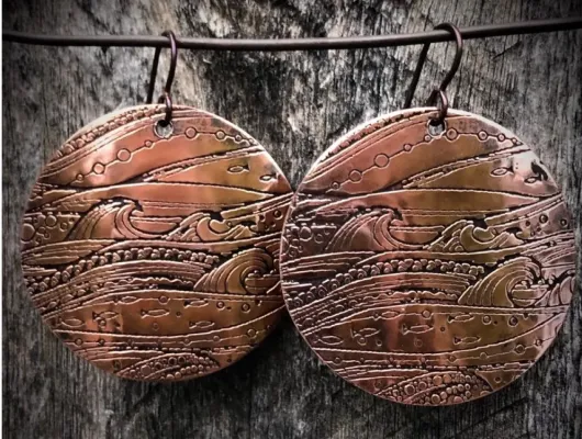 Stormy Seas Large Disk Earrings