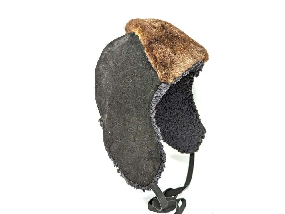 Trapper Hat with Sea Otter Fur and Feaux Sherpa  - 1
