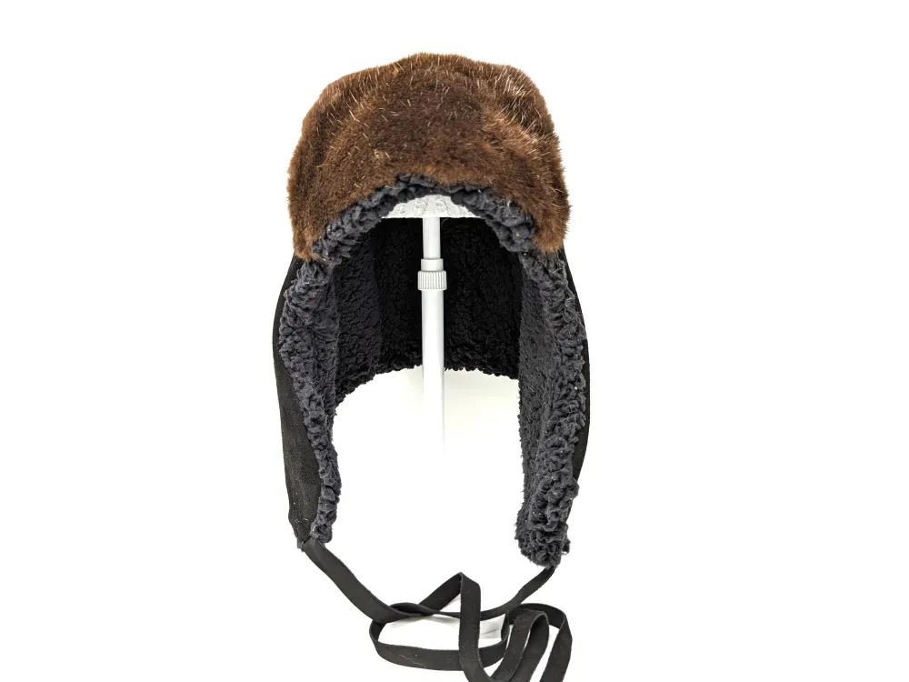 Trapper Hat with Sea Otter Fur and Feaux Sherpa  - 2