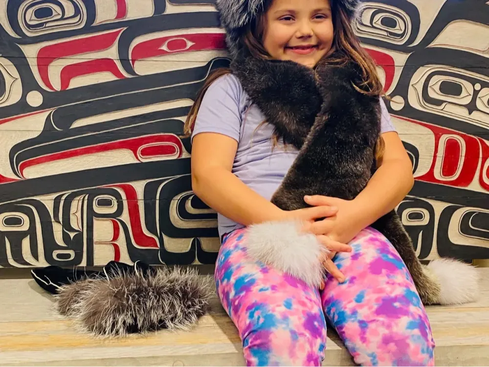 Sea Otter Fur Scarf With Blue Fox - 2
