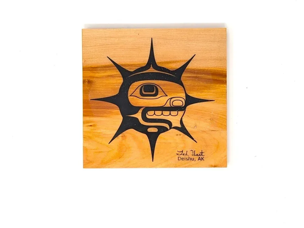 Tlingit Sun On Wood Block - 2