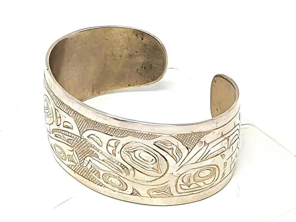 Tlingit Raven Sterling Silver Bracelet - 2