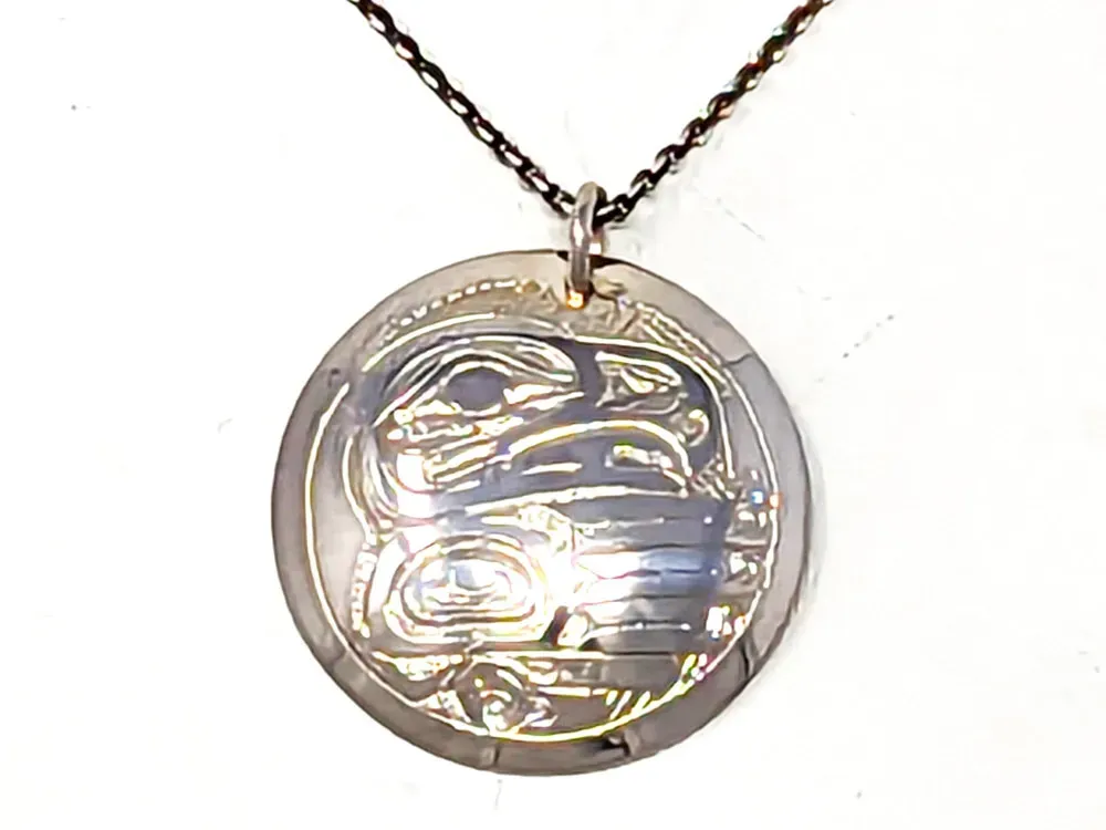 Tlingit Eagle Sterling Silver Pendant - 1