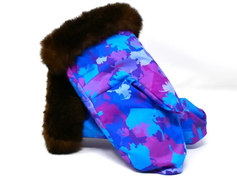 Camo Alaska Mittens with Sea Otter Trim - 3