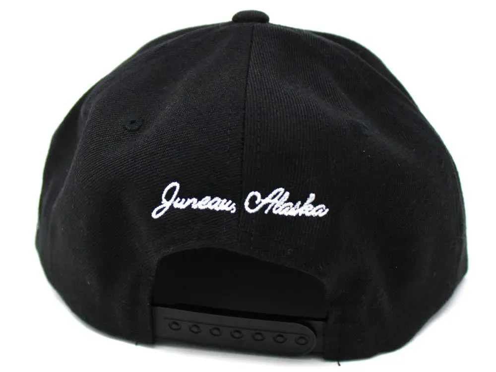 Black and White Raven Company Flat Brim Baseball Cap - 5