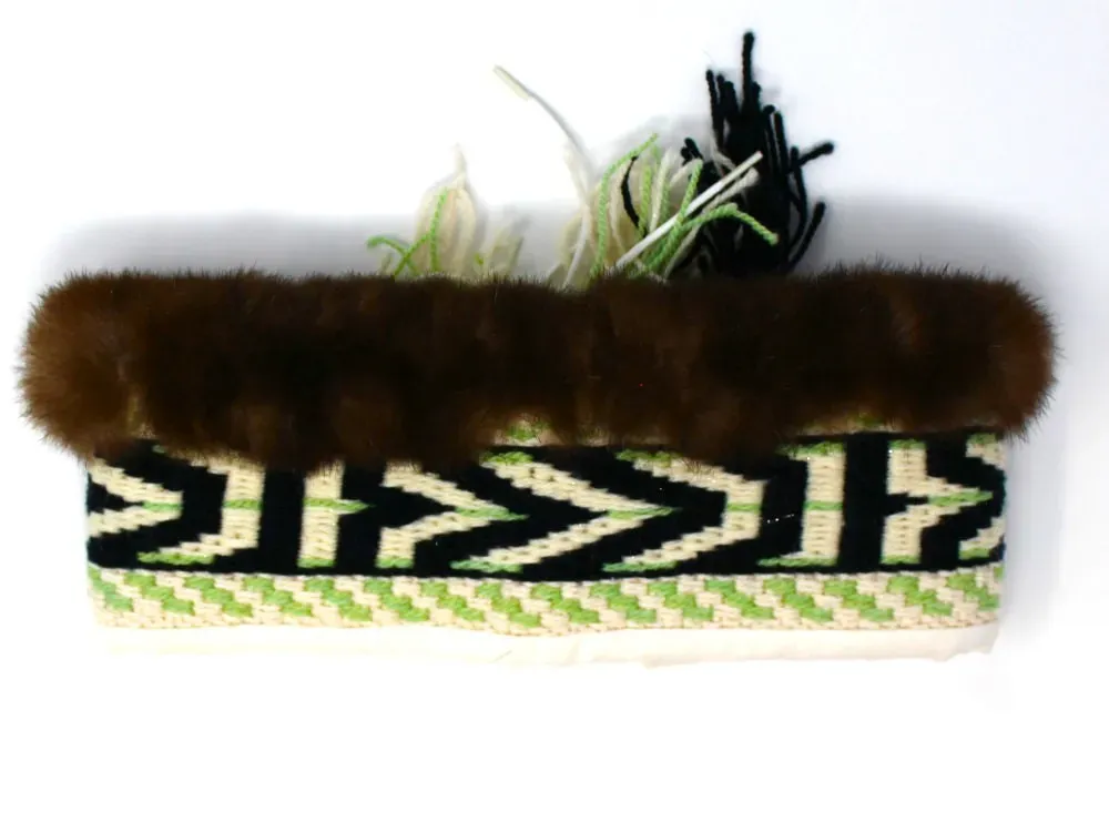 Woven Ceremonial Headdress With Sea Otter Trim - 2