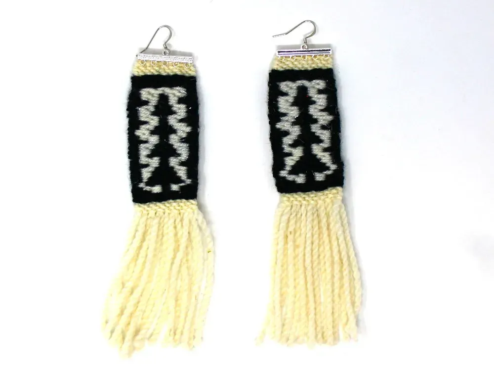 Woven Rectangular Earrings - 3