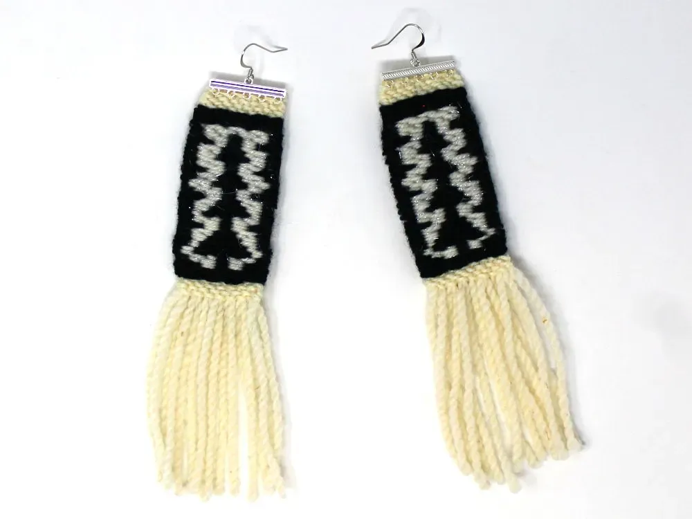 Woven Rectangular Earrings - 2
