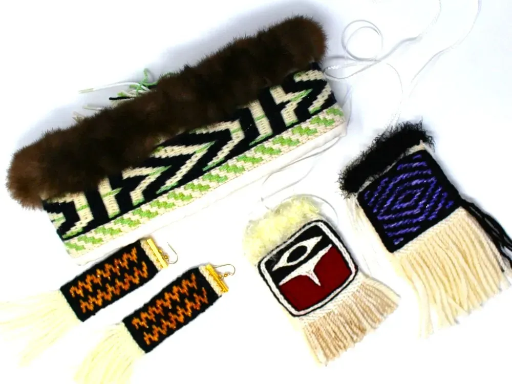 Woven Rectangular Earrings - 4