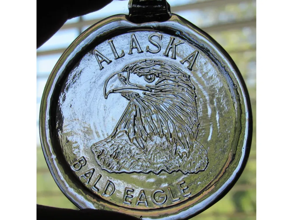 Alaskan Bald Eagle Glass Ornament - 2