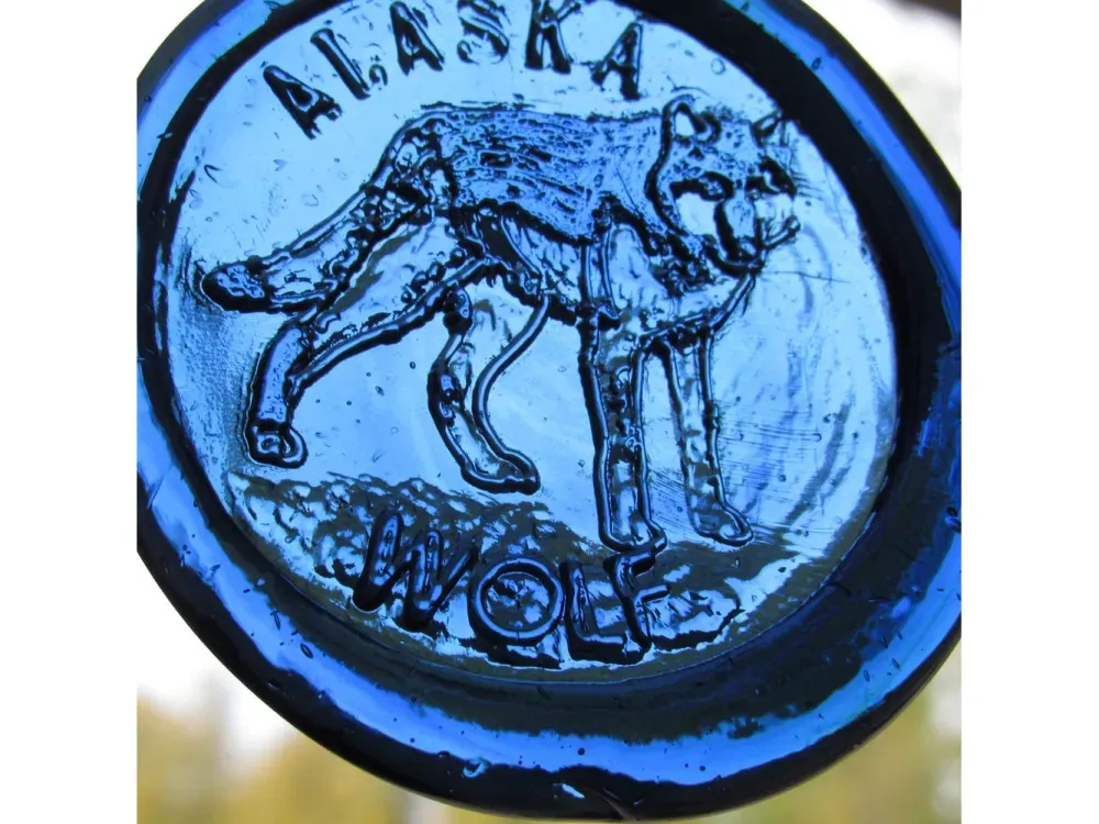 Alaskan Wolf Glass Ornament