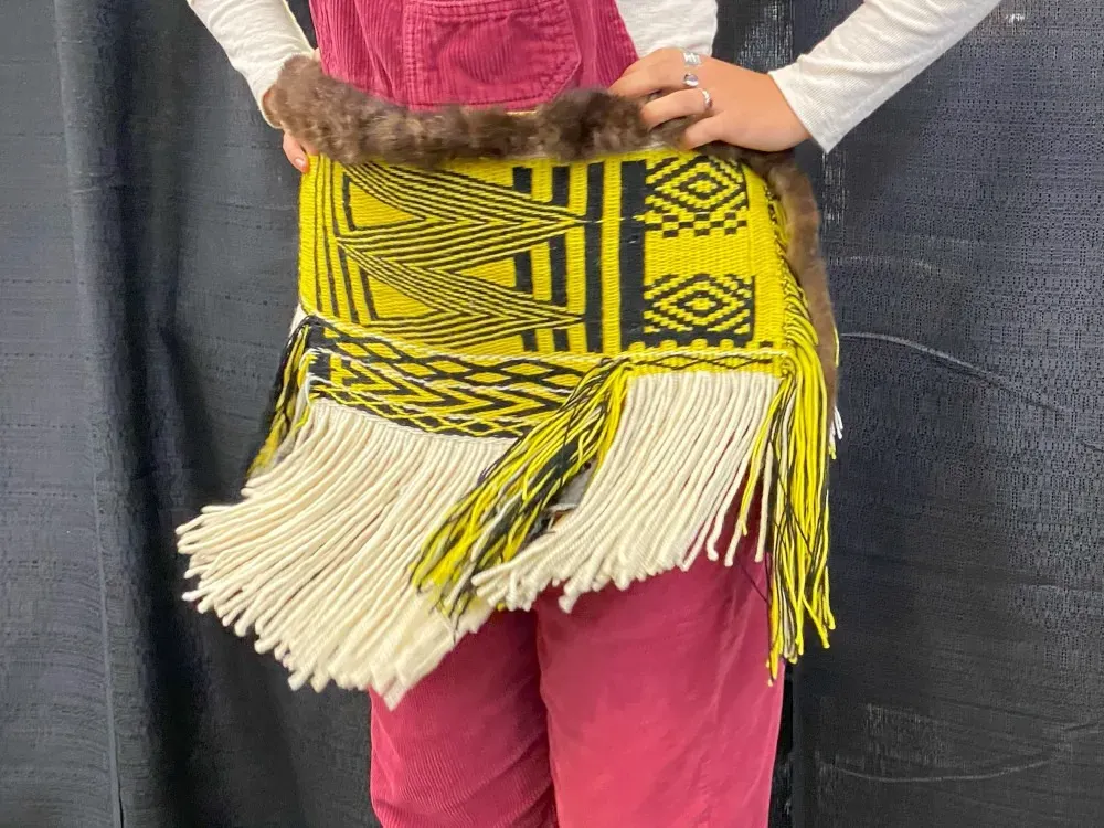 Ceremonial Raven's Tail Apron - Yellow - 3