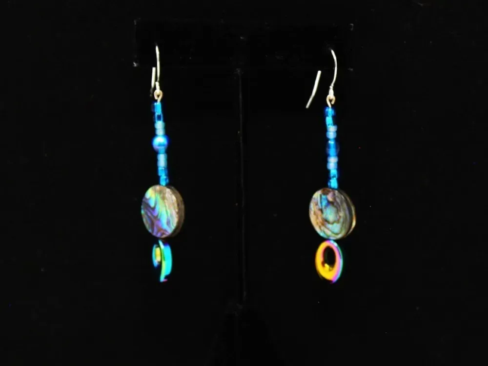 Abalone Dangle Earrings - 1