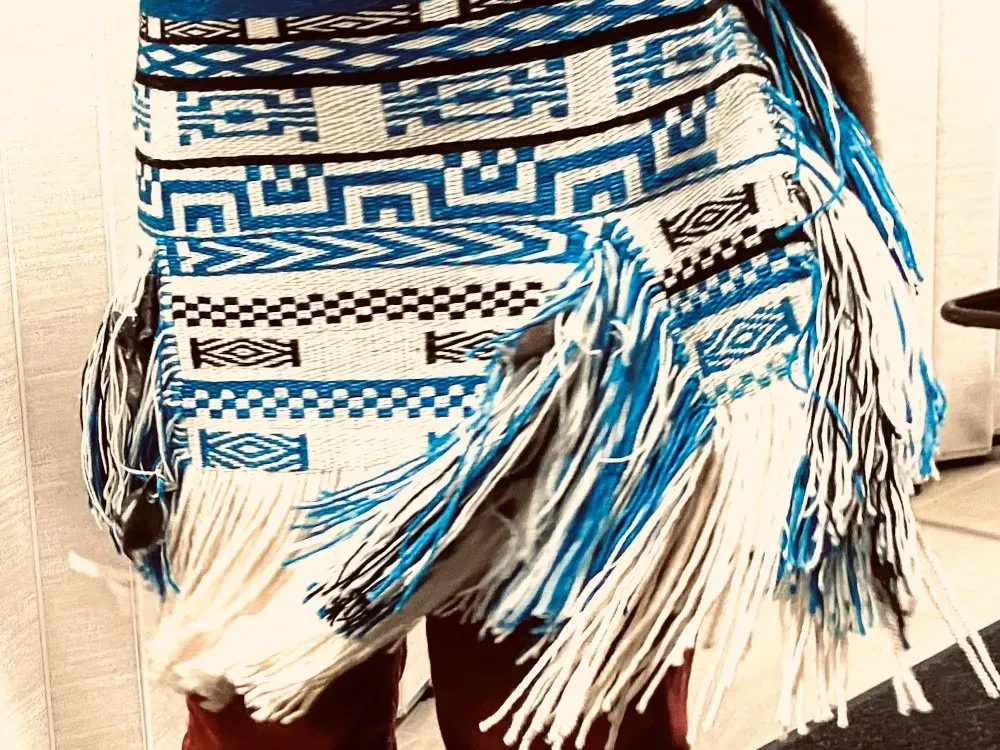Ceremonial Raven's Tail Apron - Blue - 2