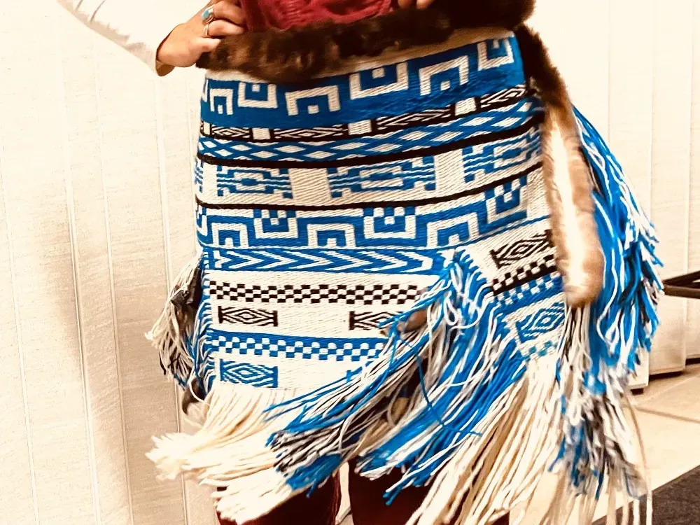 Ceremonial Raven's Tail Apron - Blue - 1