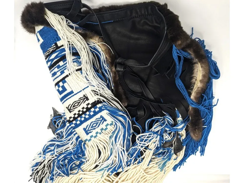 Ceremonial Raven's Tail Apron - Blue - 4