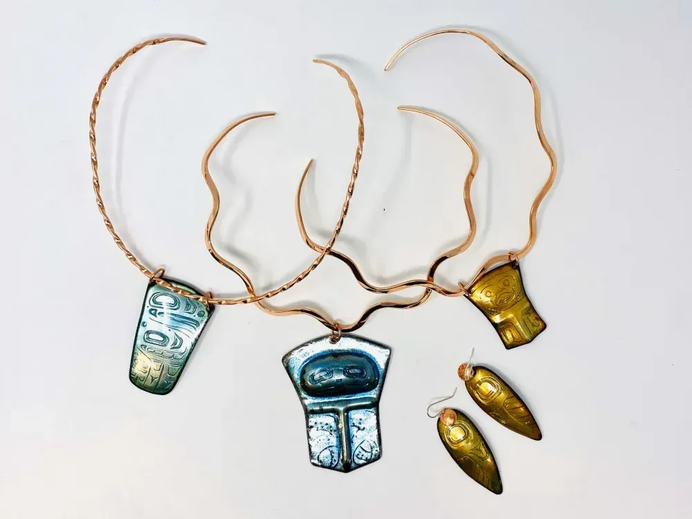 Large Copper Tin’aa Pendant With Omega  - 2