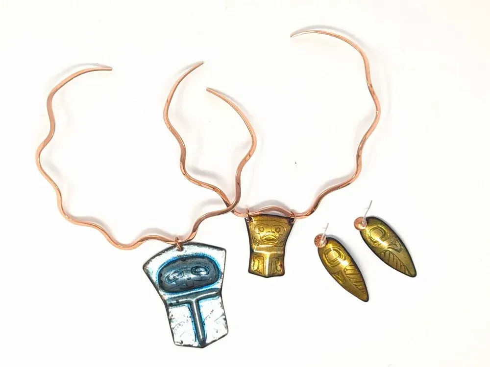 Large Copper Tin’aa Pendant With Omega  - 3
