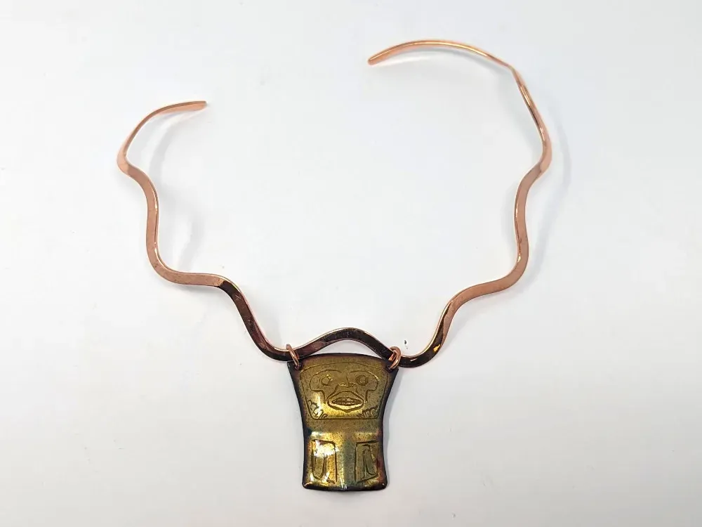 Small Copper Tin’aa Pendant With Omega - 2