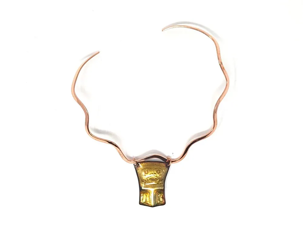 Small Copper Tin’aa Pendant With Omega - 1