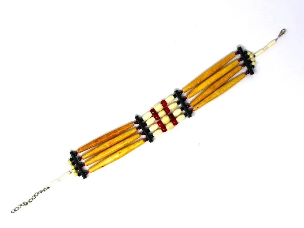 Bone Beaded Choker Necklace - 1